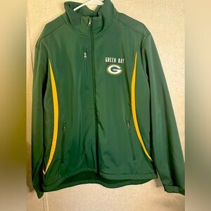Green Bay Packers NFL Embroidered Football Full Zip Soft Shell Coat Men XL